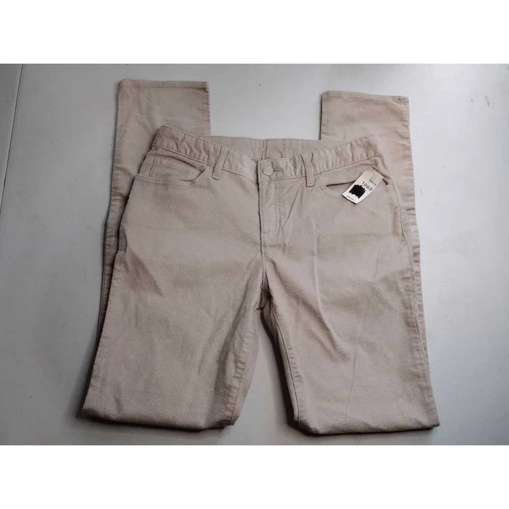 Gap Kids Girls Glitter Skinny Pants Beige Size 18 Regular‎